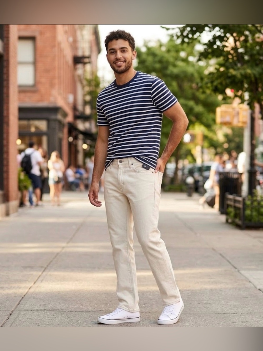 GAP Slim flex Mid Rise Cream Slim- Men Jeans